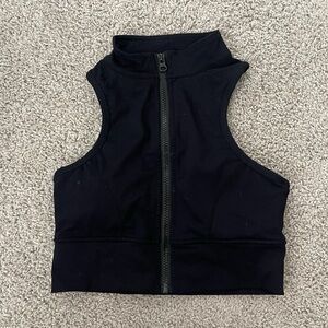 Saski Collection Black Zip Crop